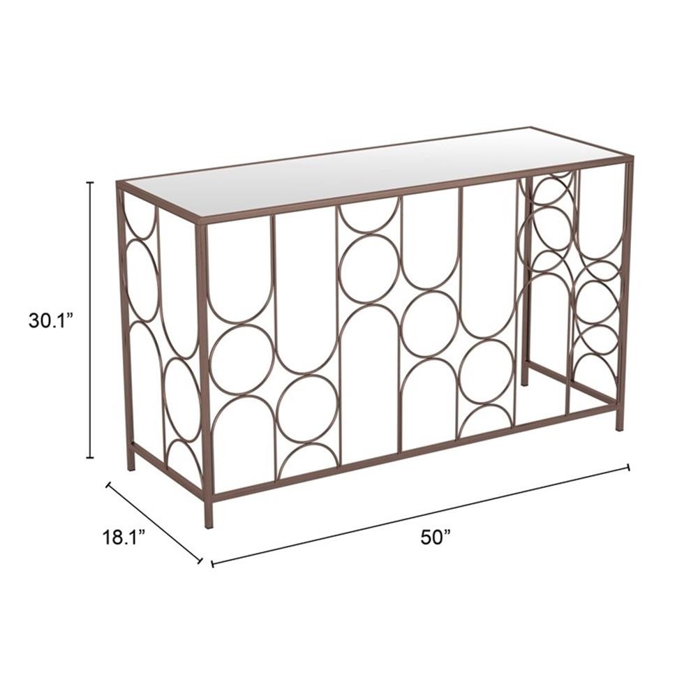 Pemberly Row Contemporary Engineered Wood Convale Console Table Bronze