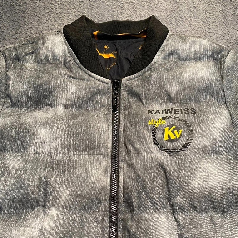 Kaiwel Bomber Jacket Men's Medium Grey Full Zip