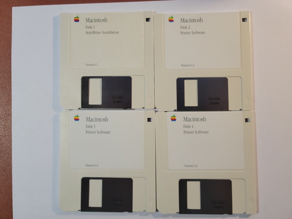 Apple Macintosh StyleWriter I Printer install Software 4 Disks