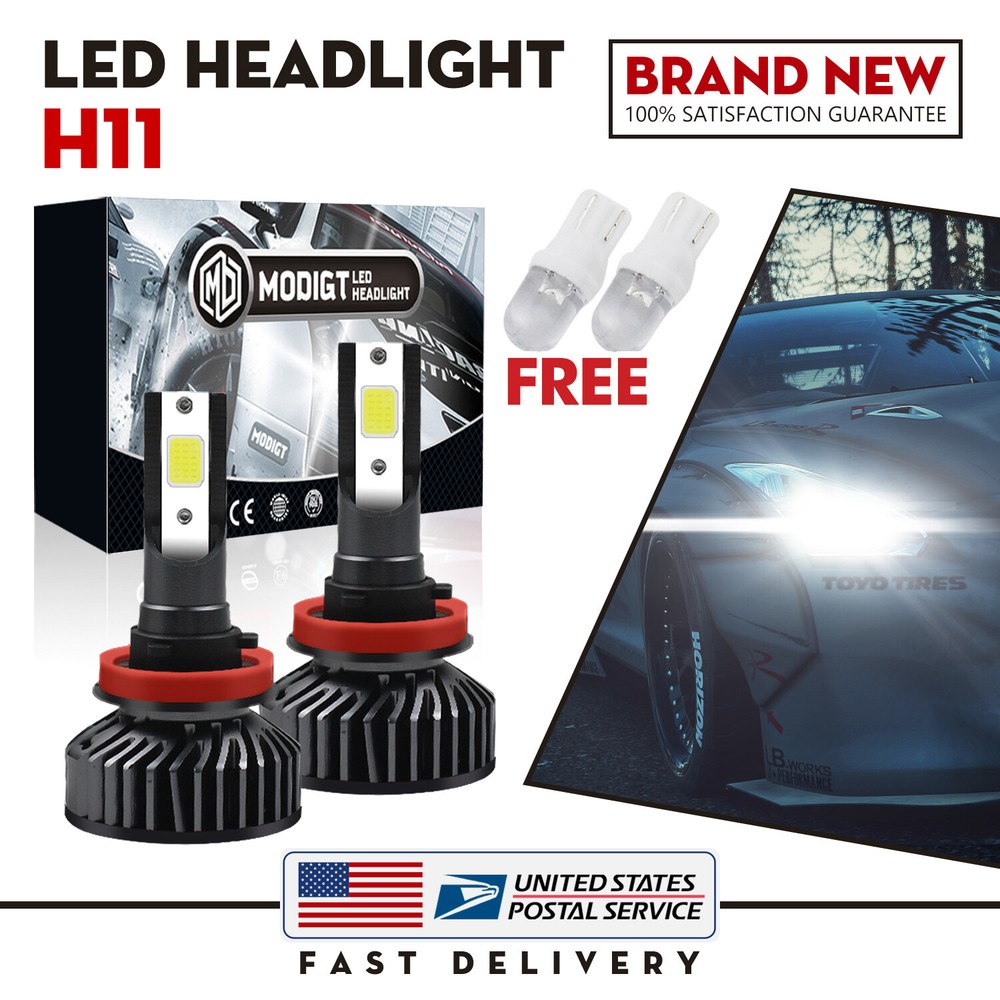 H11 LED Headlight Super Bright Bulbs Kit 6000K White 300000LM HIGH/LOW BEAM