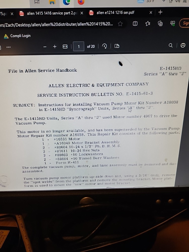 Allen Distributer Machine User Service Manual Bundle Pdf Book Cd