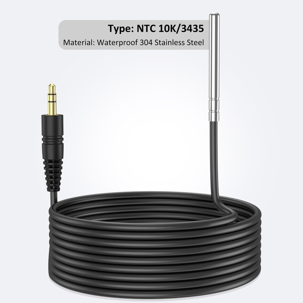 Temperature Sensor Probe for WH2408 Temperature Controller 6.6 Feet Long Wate...