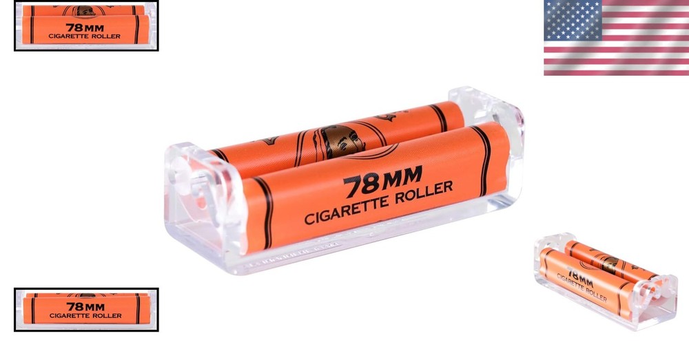 Compact 78mm Cigarette Roller - Effortless Rolling & Stylish Orange Finish