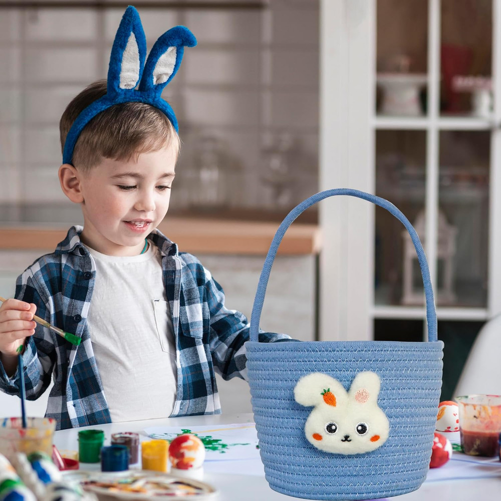 Easter Basket, Easter Baskets for Kids, Baby Easter Basket with Handle, Empty Bu