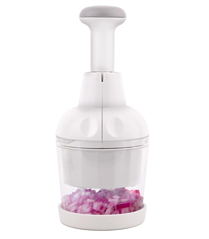 Pampered Chef Push Function Food Chopper - White