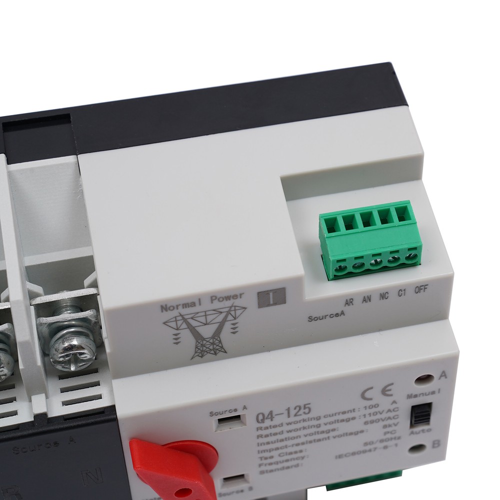 110V Automatic Transfer Switch 2P Dual Power Grid to AC Generator PC Level HOT!