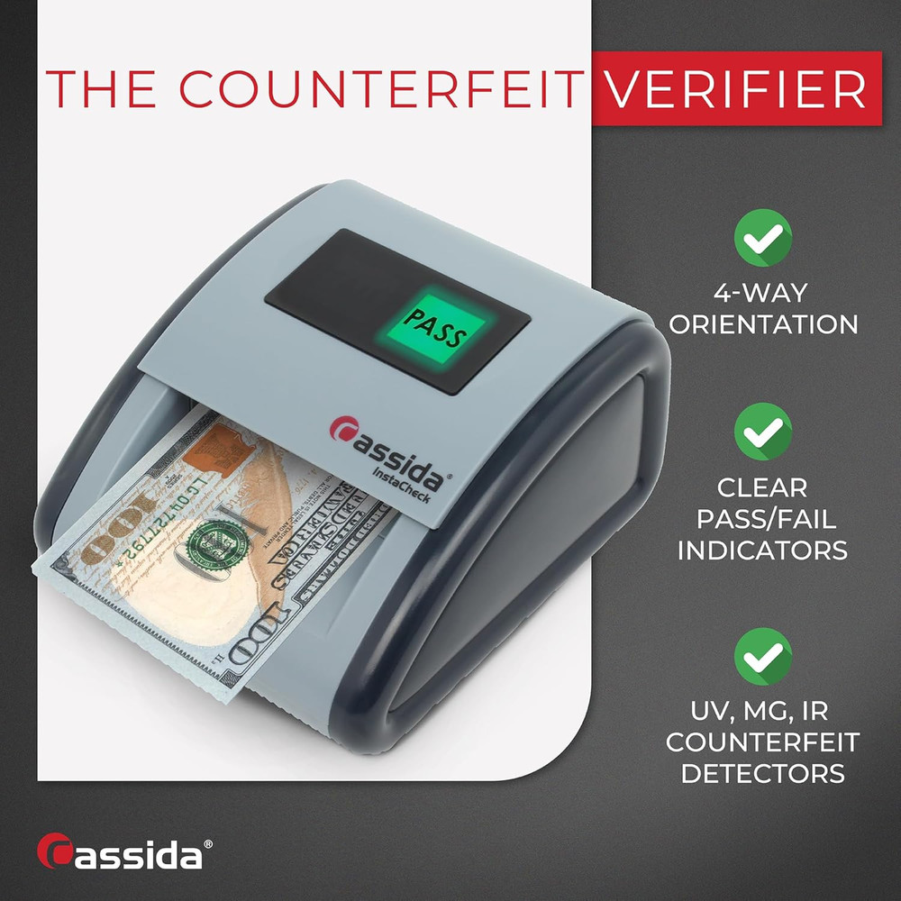 Instacheck Small Footprint, Easy to Read Automatic Counterfeit Detector with Inf