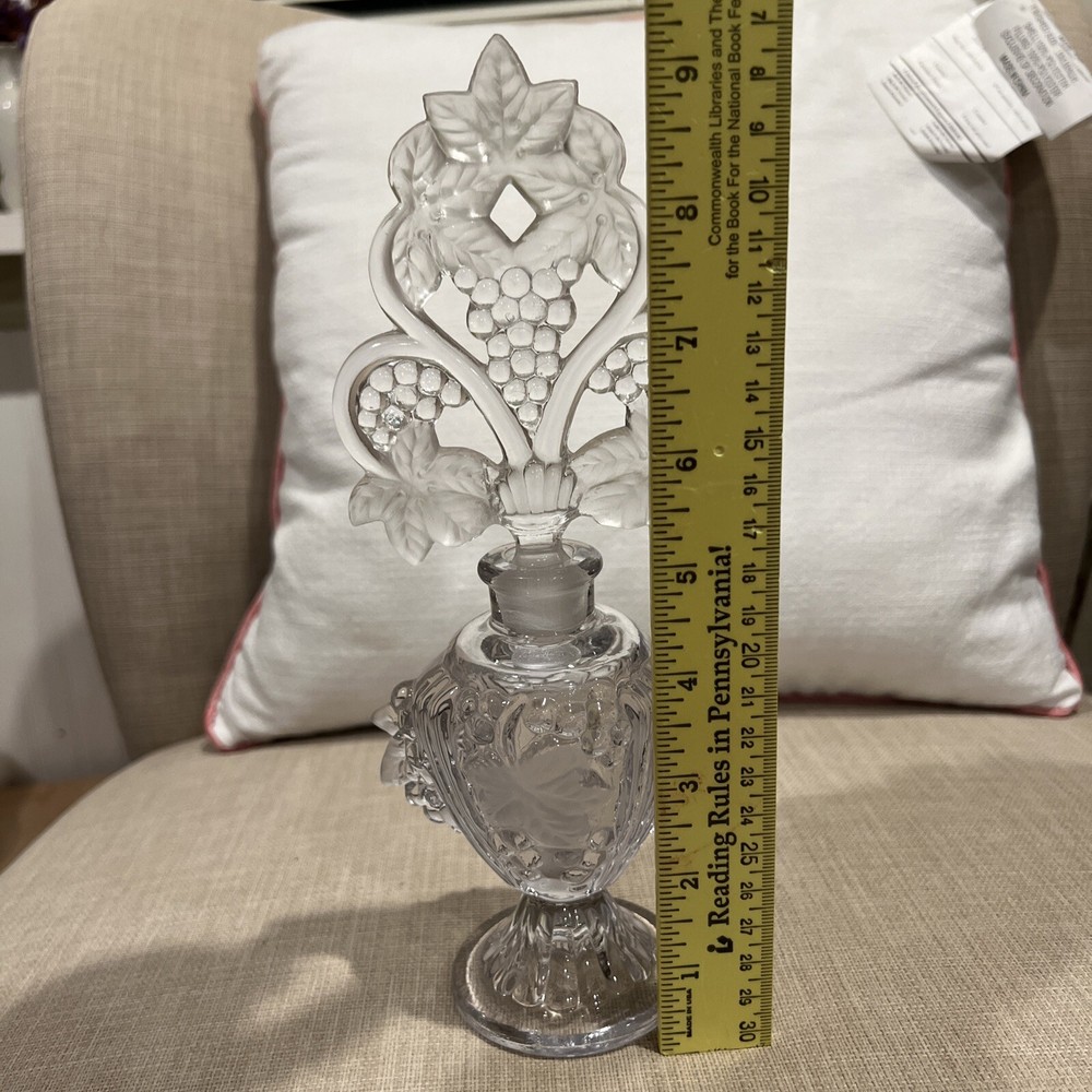 Vintage Imperial Glass crystal perfume bottle - grapes design
