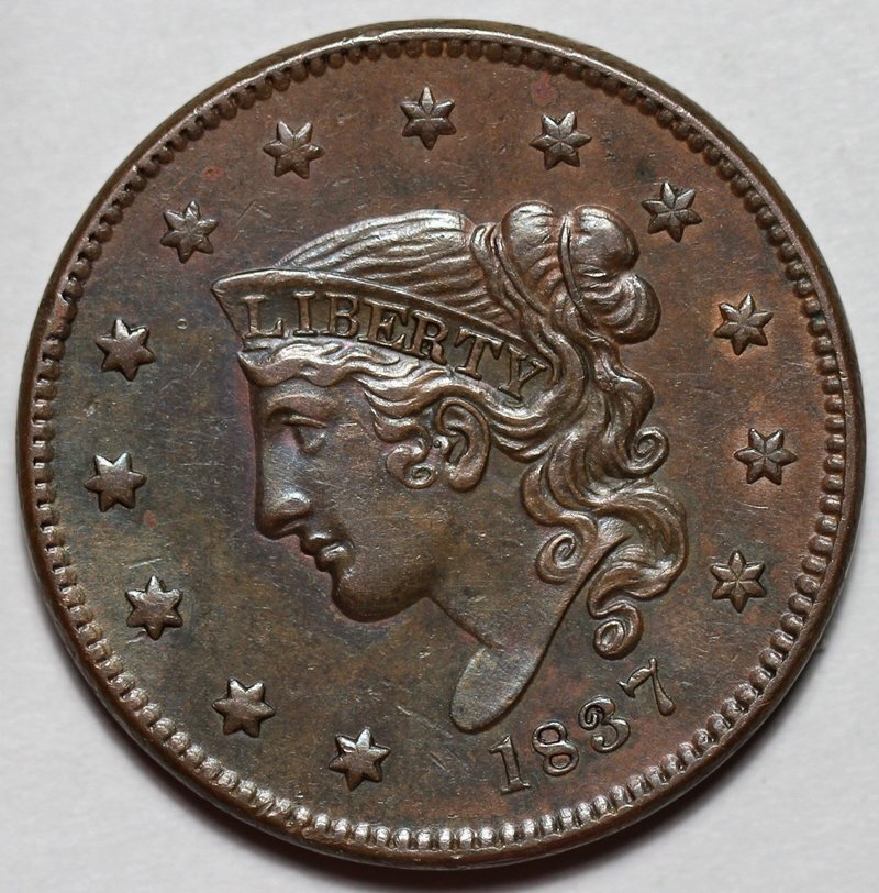 1837 Coronet Head Large Cent - US 1c Copper Coin