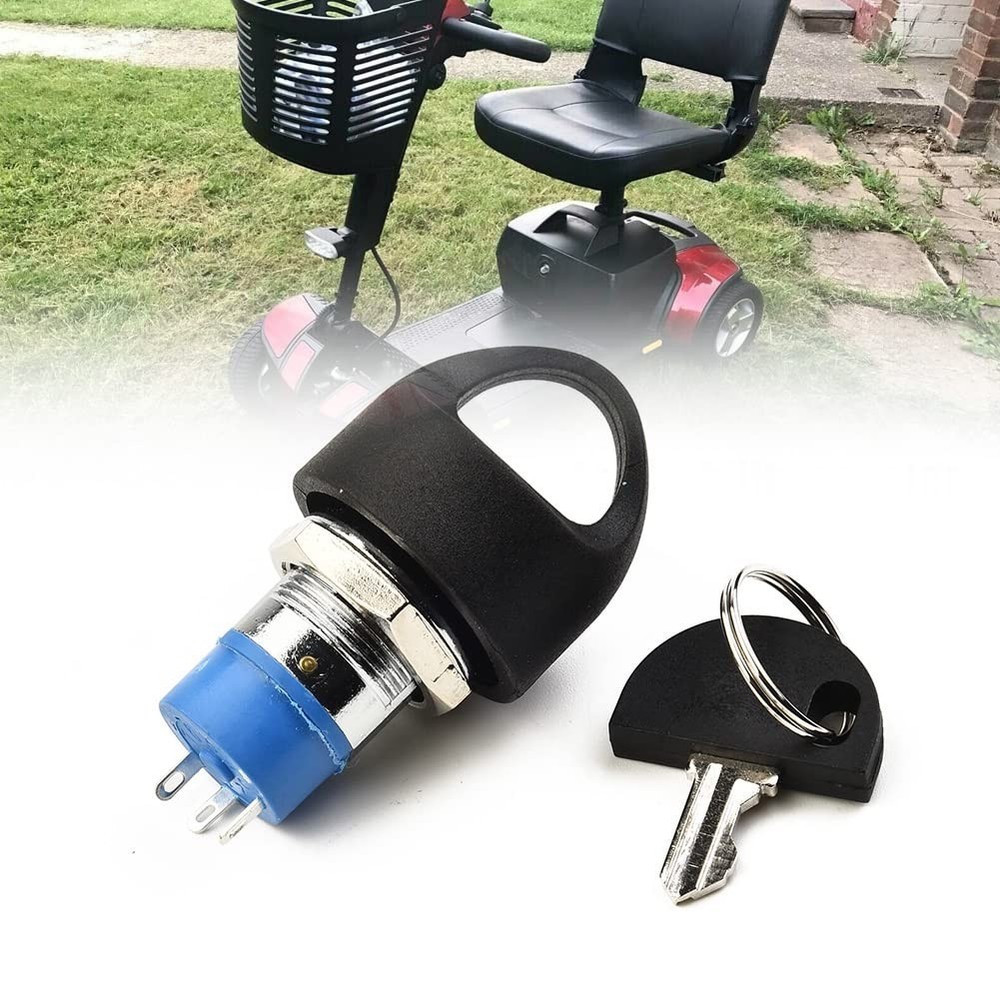 Ignition Switch with Key, Replacement Mobility Scooter Spare Start On/Off Igniti