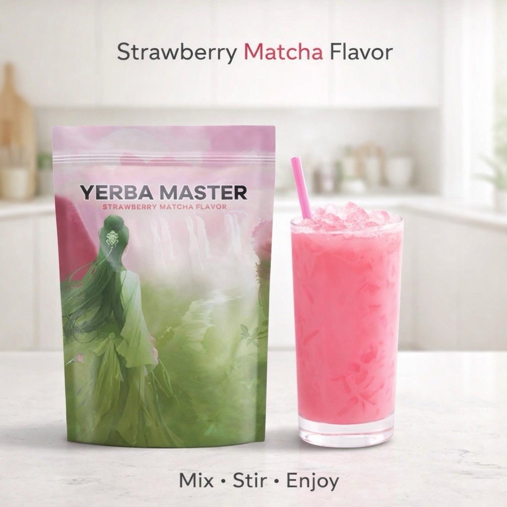 Yerba Mate Drink Mix 2PACK Bundle – Strawberry Matcha + Peach & Mango Infusion