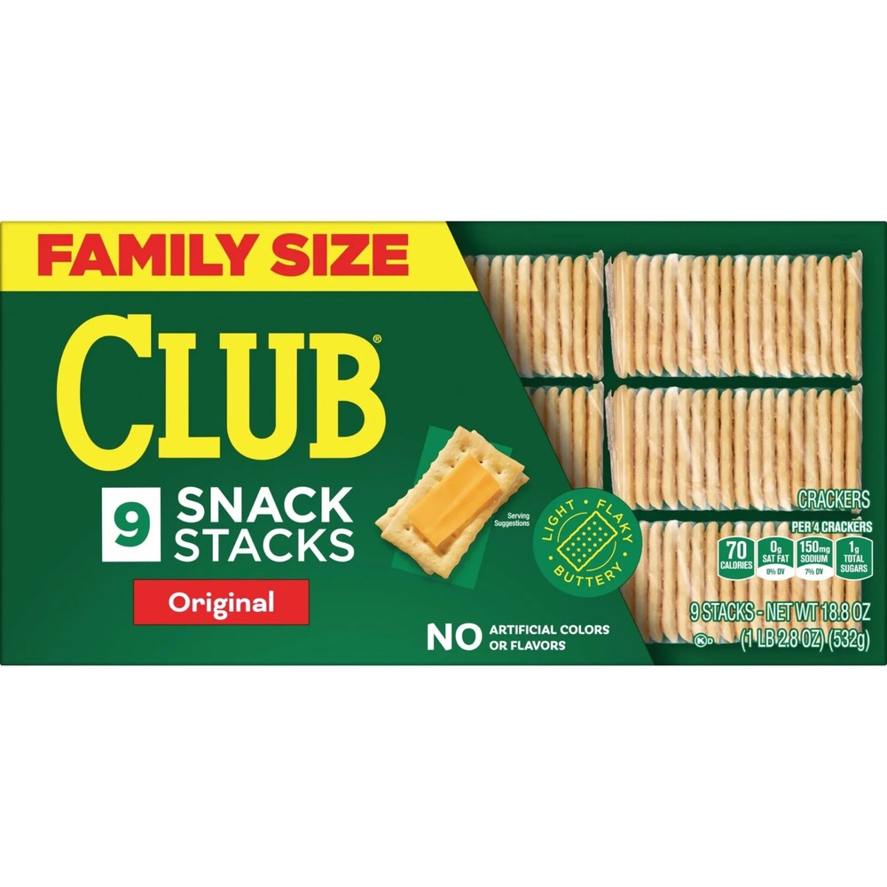 Club Snack Stacks Original Crackers, Lunch Snacks, 9 Count