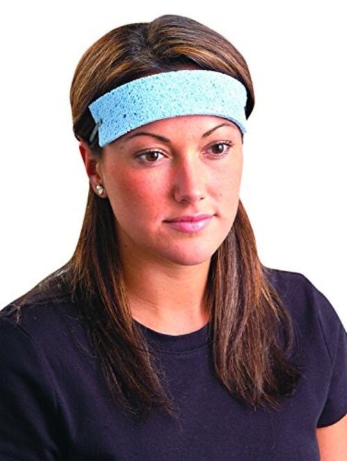 Traditional Absorbent Cellulose Sweatbands, Cooling Sponge for 100 PACK Blue