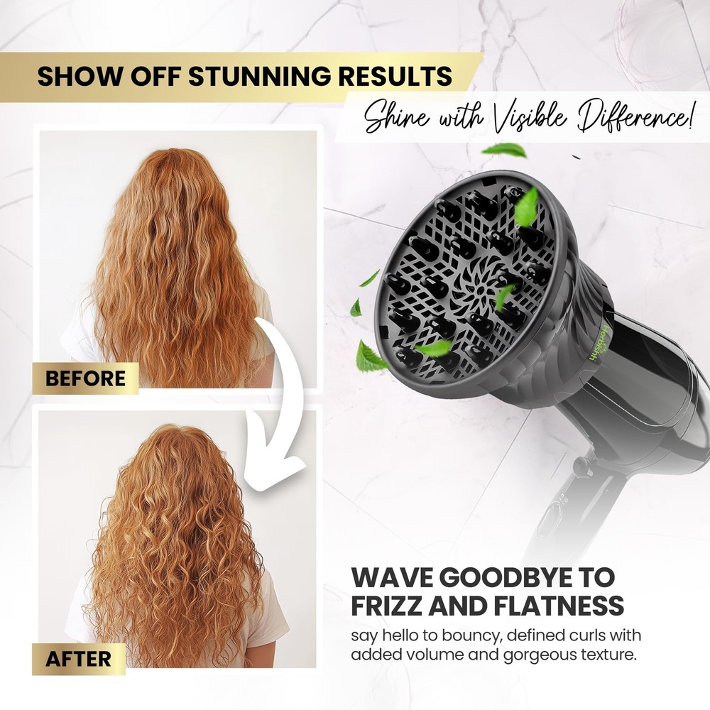 Universal Hair Dryer Diffuser Attachment Adjustable 3.5-8cm Adds Volume