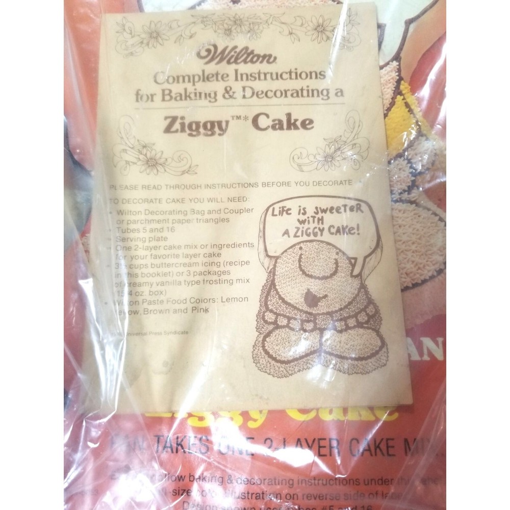1978 Wilton Ziggy Shape Cake Pan With Directions Original Packaging