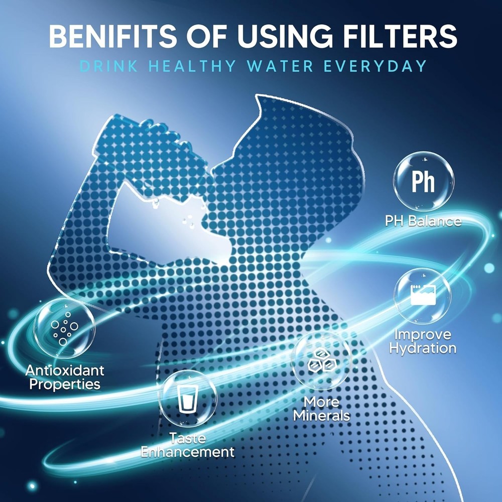 Water Filter Replacement Fit for Zero Pitcher and Dispenser ZR-001 ZR-017 2 Pack