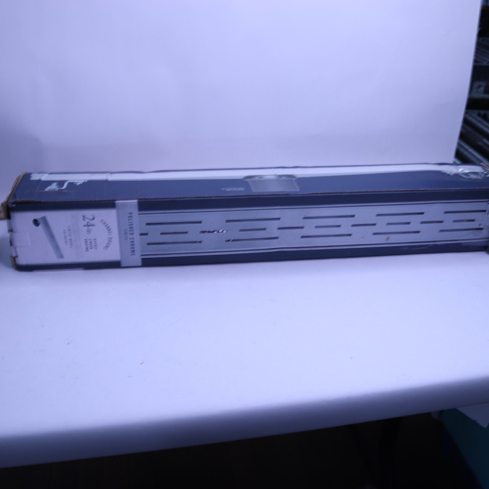 B&K 24-in Polished Chrome Linear Shower Drain with Offset Pattern Grate