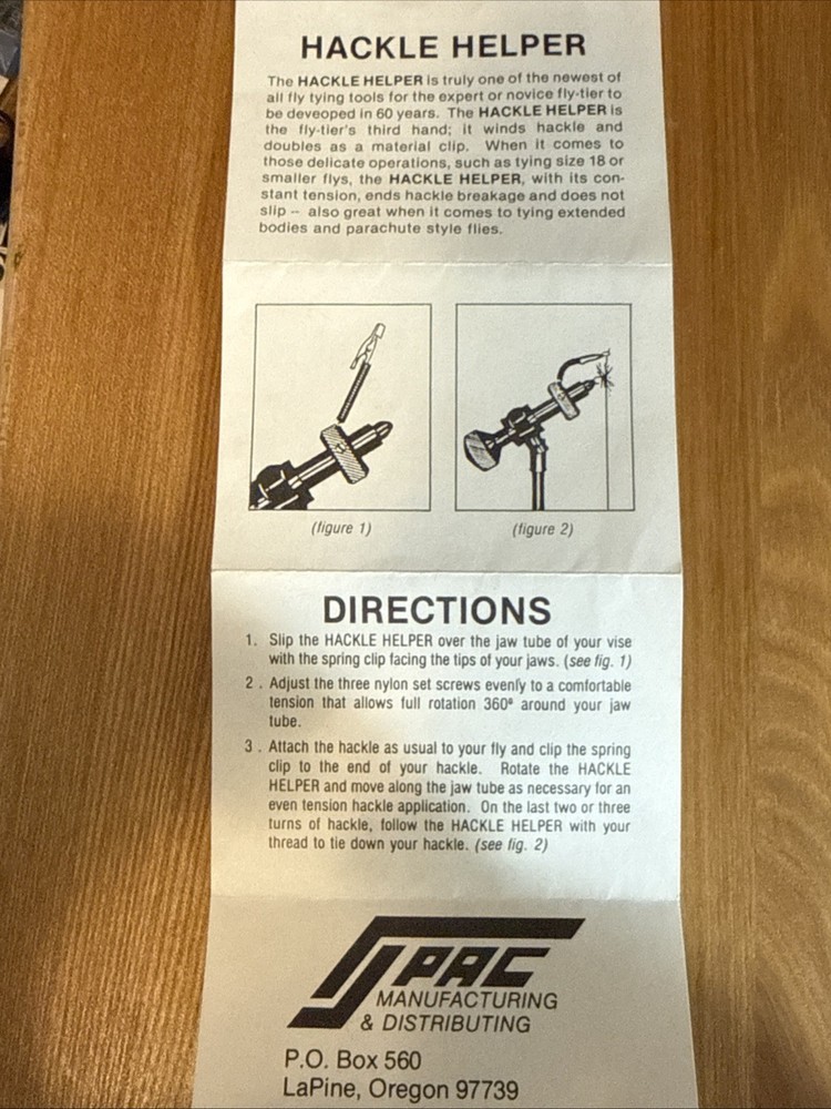 Hackle Helper for Fly Tying - Rare