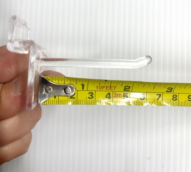 2" clear slatwall hooks (quantity 25)