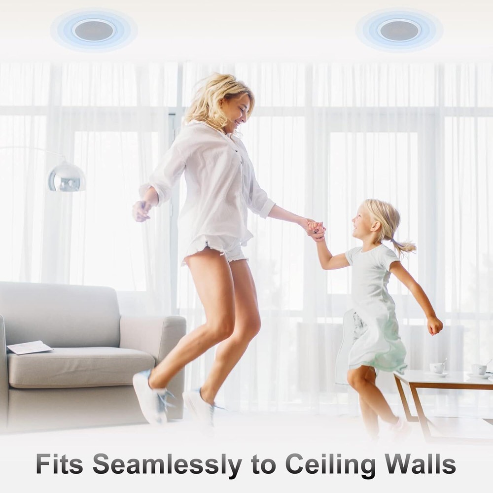 Herdio 2 Pack 6.5" 320W 2-Way Ceiling Speakers Flush Mount Kitchen