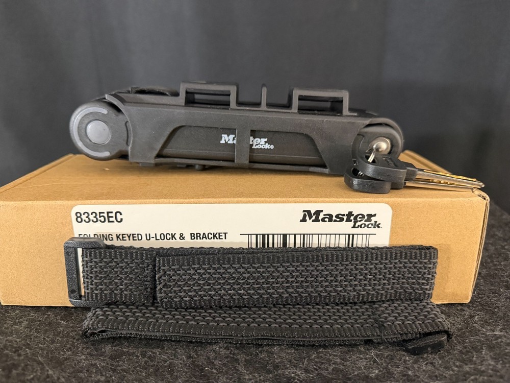 Master Lock: Folding Keyed U-Lock & Bracket for Bicycles, Model #8335EC, New!