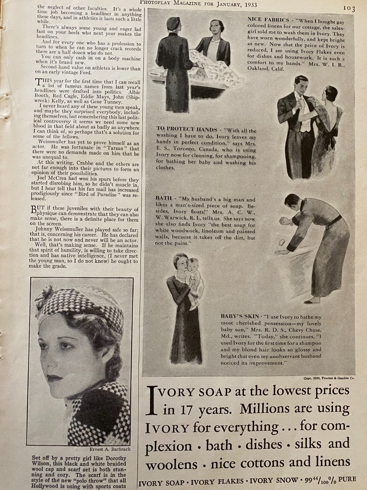 Ivory Soap, Full Page Vintage Print Ad, aa