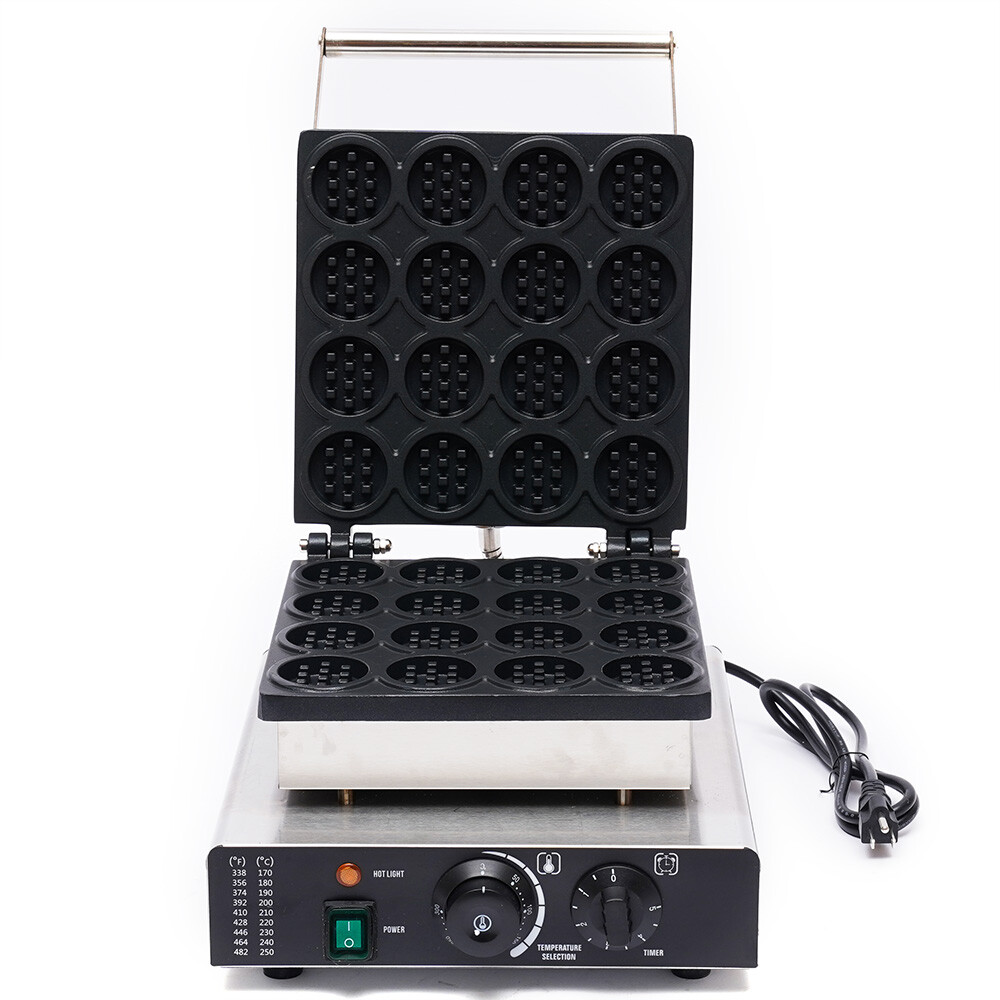 16-Grid Waffle Baker Commercial Nonstick Waffle Machine Time Temperature Control