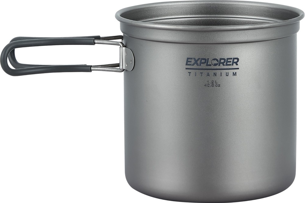 Explorer Bear Titanium Stackable Camping Cooking Pot Mess Kit Set
