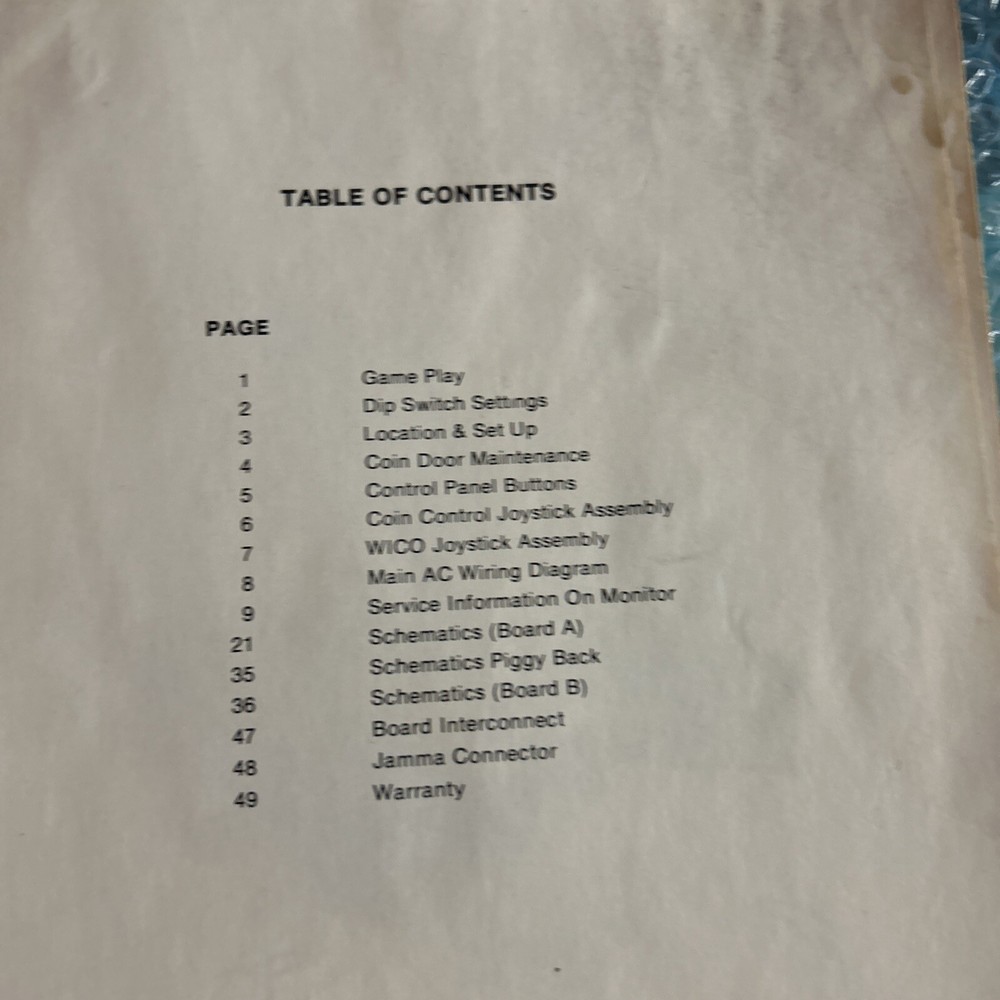 original BIONIC COMMANDO CAPCOM video game arcade game manual w/schmatics