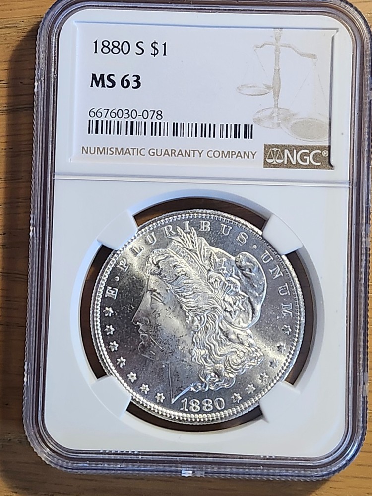 1880 S PCGS MS63 MORGAN 90% SILVER