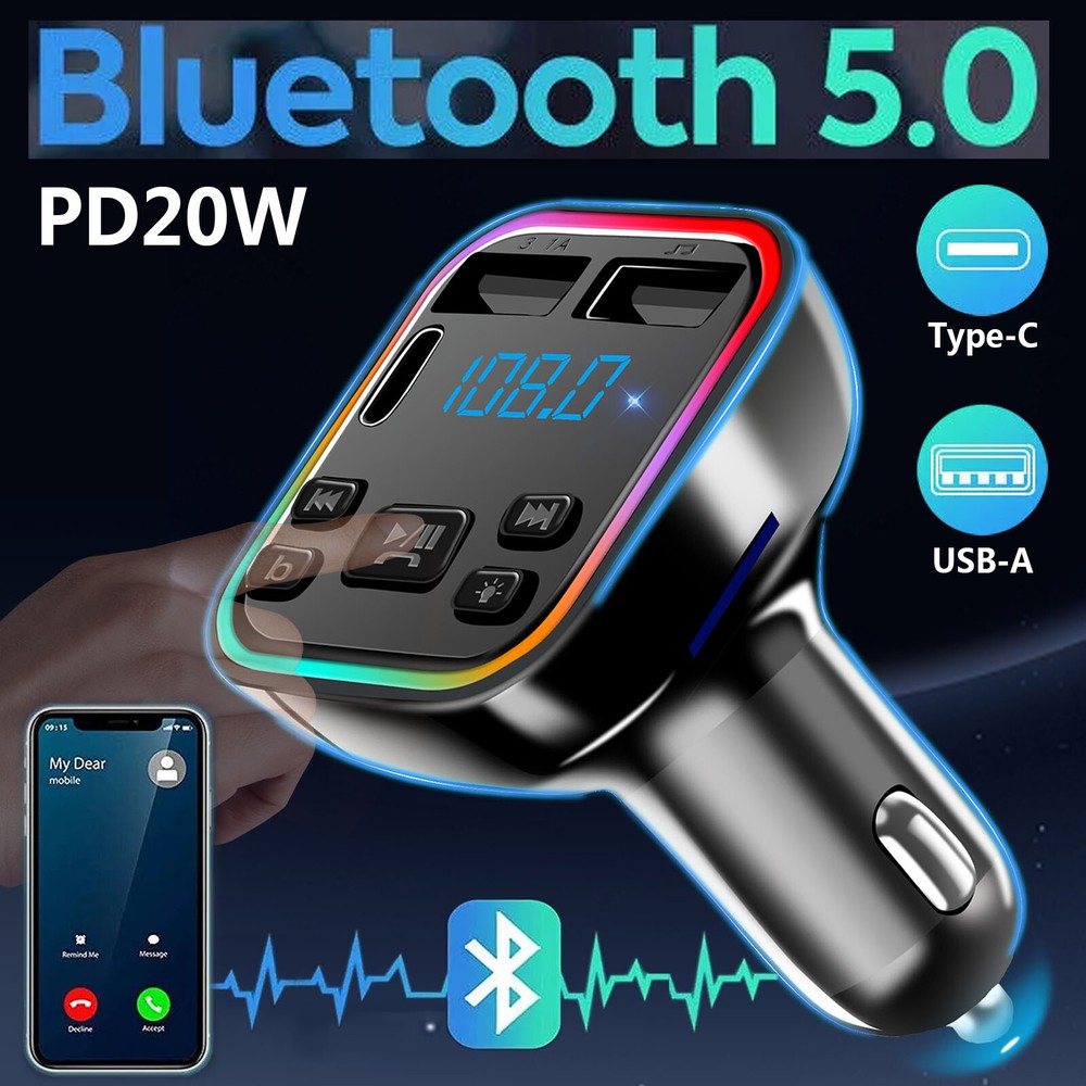 Car Handsfree FM Transmitter Wireless Adapter Bluetooth Receiver MP3 Player Kits