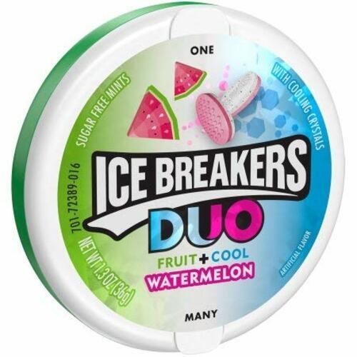 ICE BREAKERS DUO Watermelon Flavored Mints (Pack of 6)