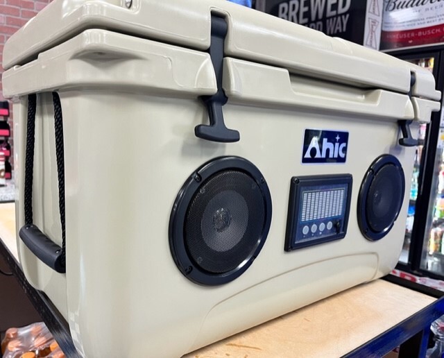 47 Quart Hard Cooler Box with Built-In Bluetooth Speakers