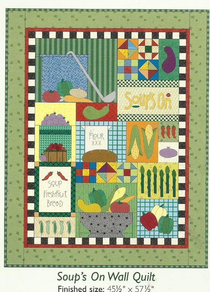 A0218$ SOUP'S ON WALLHANGING  QUILT PATTERN/INSTRUCTIONS