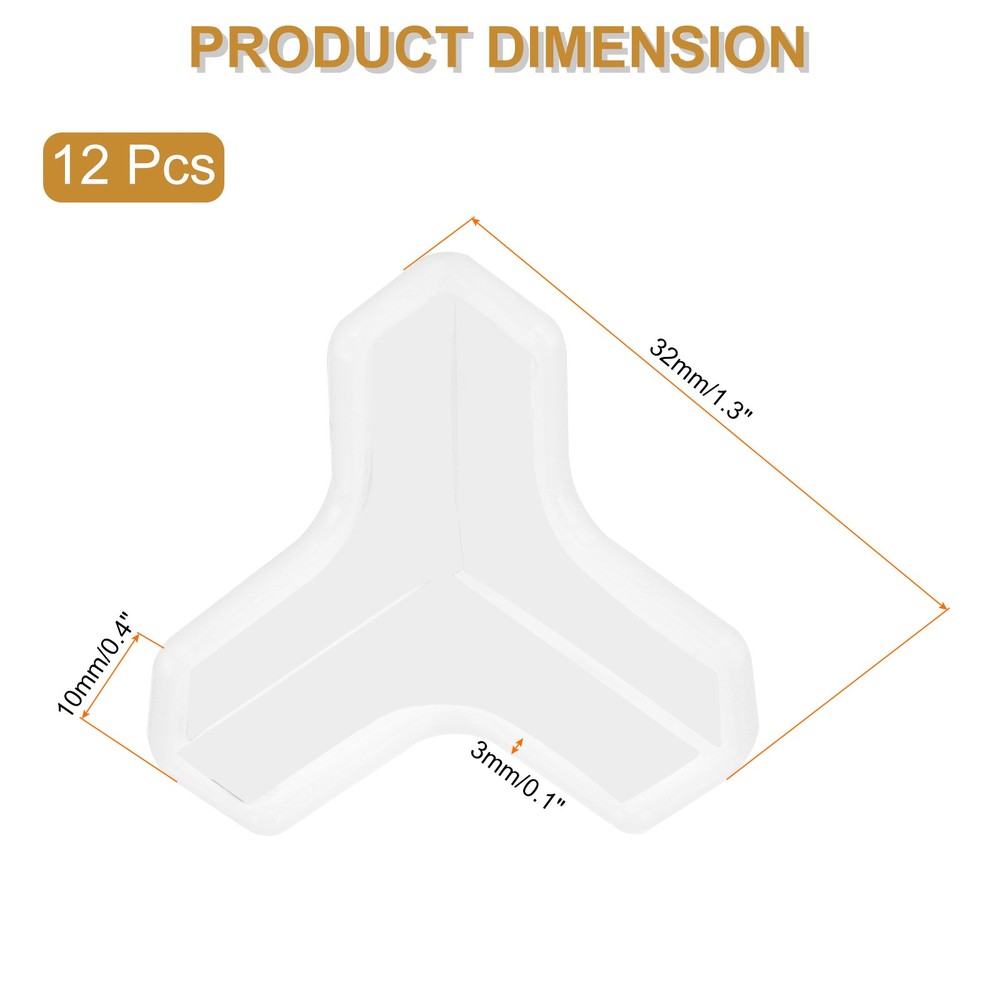 Corner Protectors 12Pcs Table Corner Protectors(T-shaped, White)