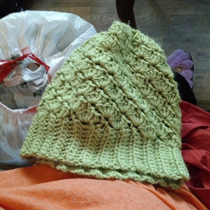 Handmade Crocheted Green Hat