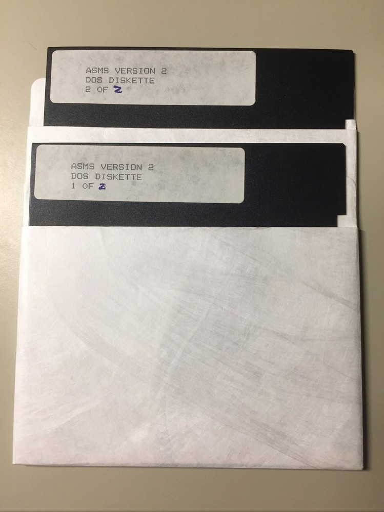 Vintage ASMS Version 2 DOS 5.25” Floppy Disks VHTF