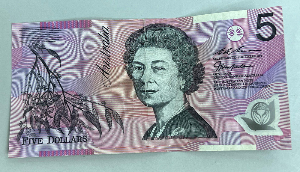 1996-1998 Polymer $5 Banknote Australia Circulated