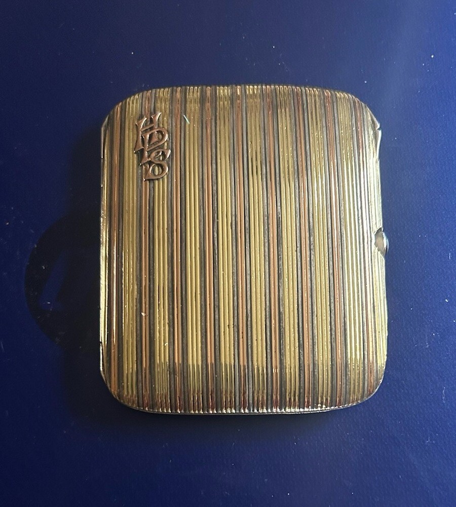 Antique German Rolled Gold Over Silver Cigarette Case