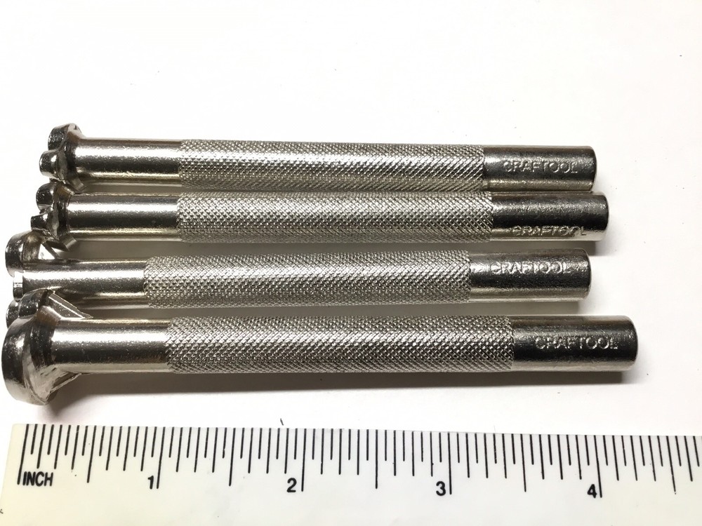 4 CRAFTOOL SCROLL Stamp Set Leather Stamping Tools See Photos ( RefC4)