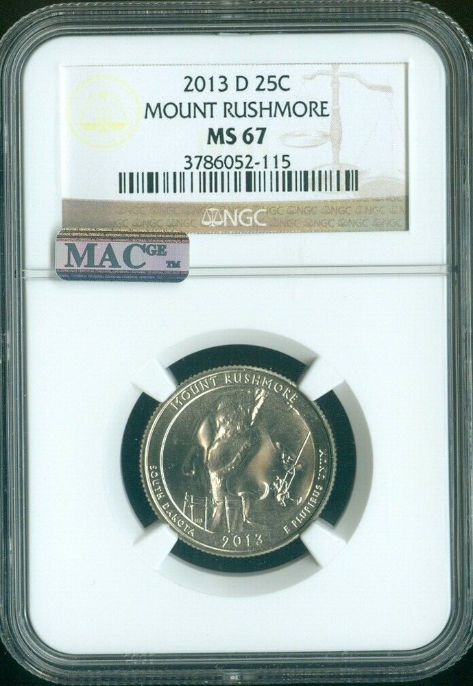 2013-D Mount Rushmore Parks Quarter NGC MS67 MAC Quality