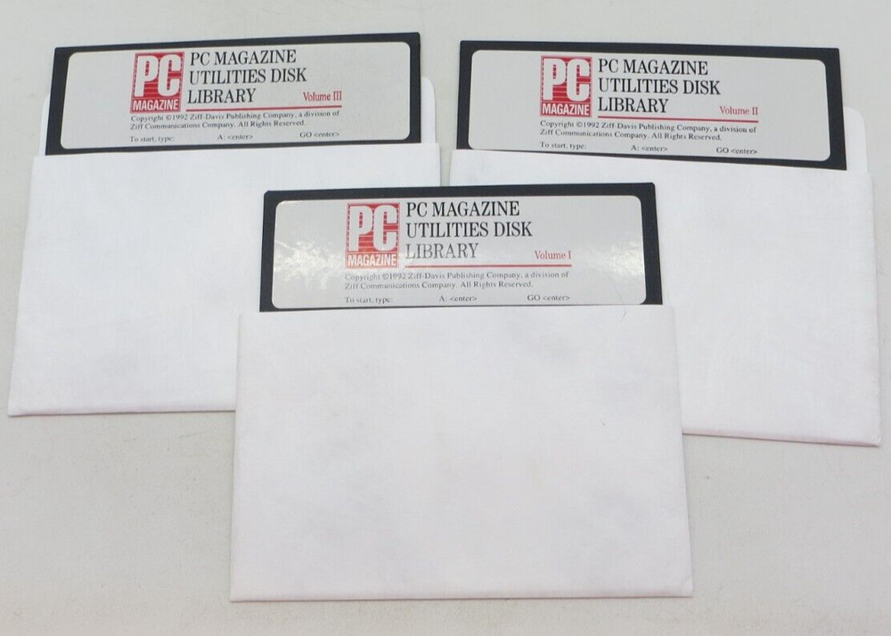 PC Magazine Utilities Disk Library 5.25" Floppy Disks 1992 computer discs vtg