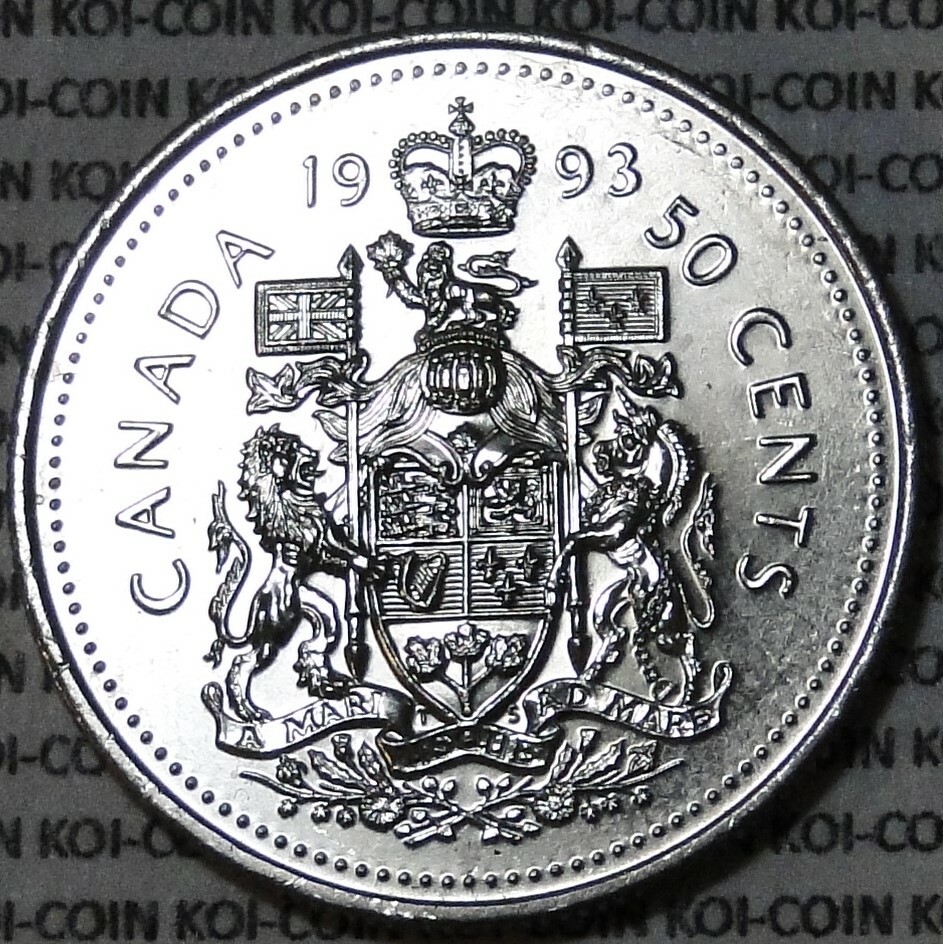 BU UNC 1993 Canada 50c 50 cent half dollar from mint roll brilliant uncirculated