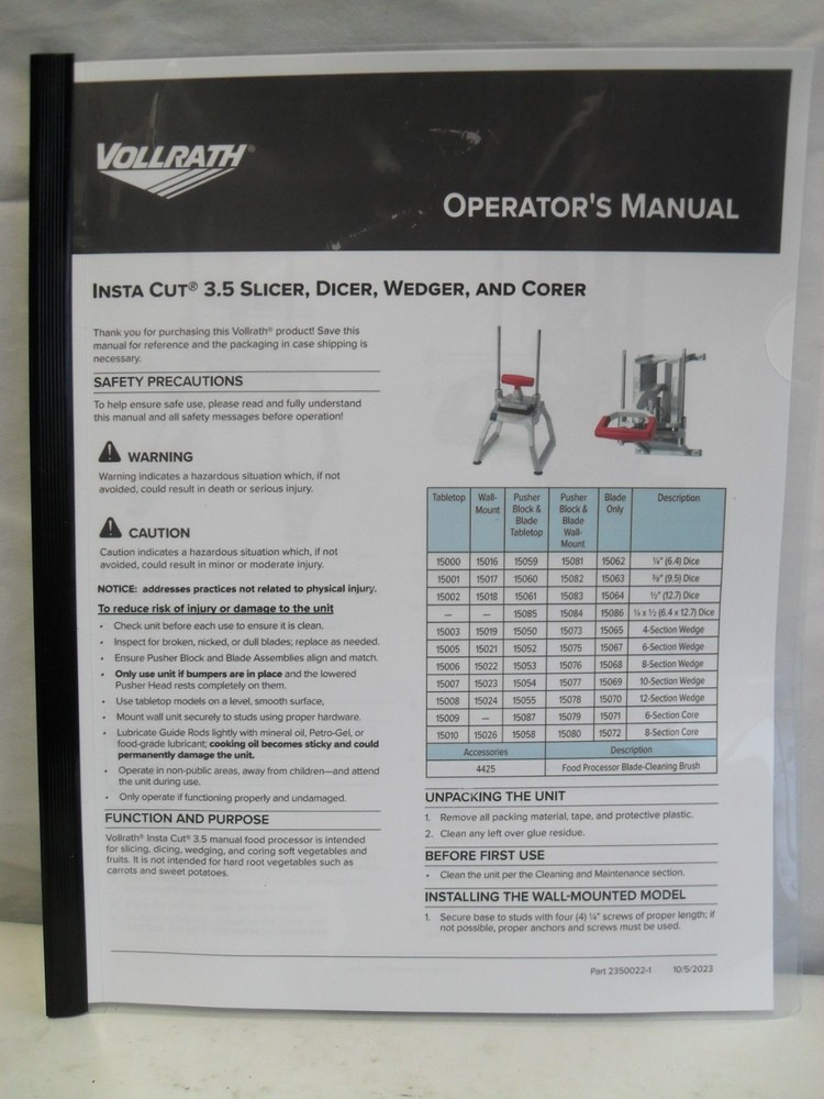 Vollrath Redco Insta Cut 3.5