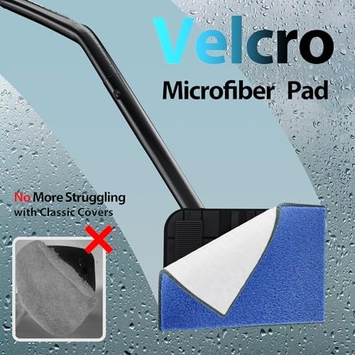 Car Windshield Cleaning Tool, Windshield Cleaner with 5 Washable and Deep Blue