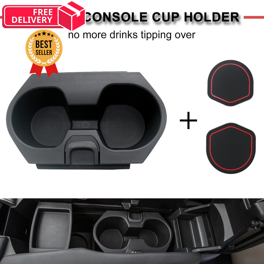 Civic Cup Holder Insert w/Coaster for Center Console Compatible red coaster