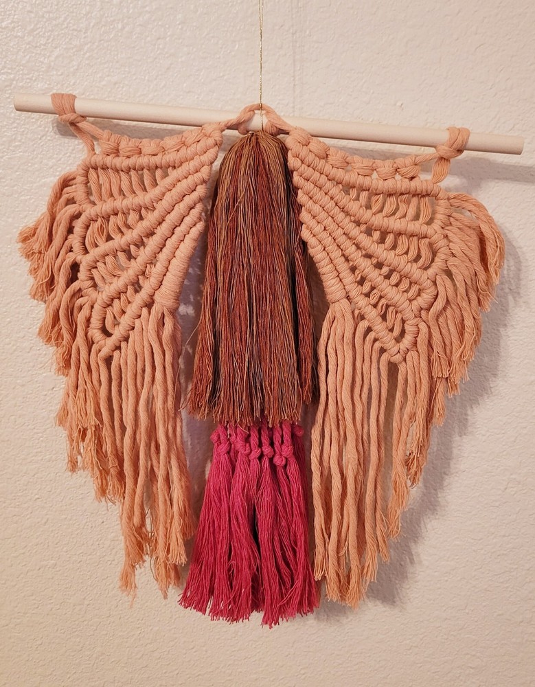 Macrame Handmade Wall Hanging Decor Crocheted Angel Doll Made From Cotton Thread