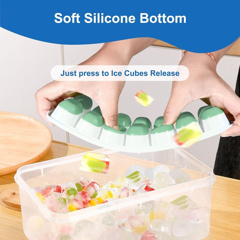 Multi Purpose Ice Cube Trays Sage Green Silicone Easy Release for Beverages