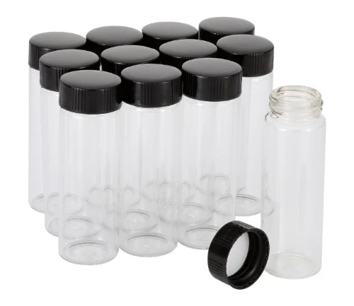 12 Pack 7ML Leak Proof Glass Vials (2-3/8"Dia/ Outer Diameter: 5/8")