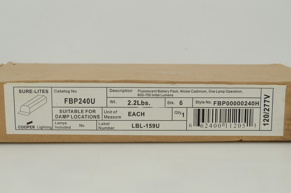 Cooper FBP240U Sure-Lites Fluorescent Battery Pack Exit Emergency Light
